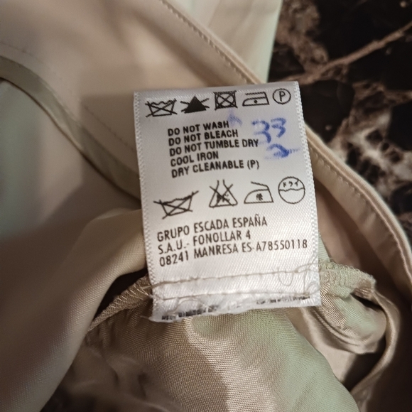 Escada Cotton Elastane Wide Leg Trousers Plus Size Ladies 36 Waist Old Money - Picture 5 of 6